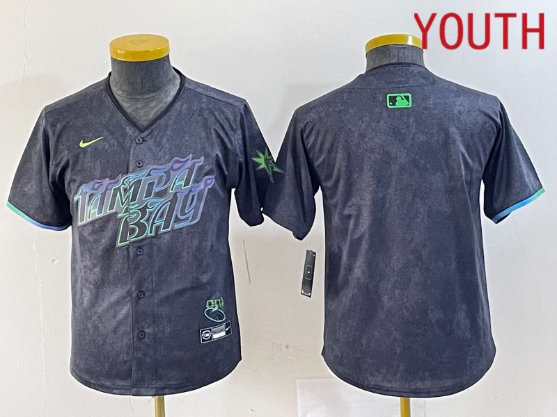 Youth Tampa Bay Rays Blank Nike MLB Limited City Connect Black 2024 Jersey style 6->tampa bay rays->MLB Jersey